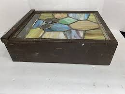 Vintage Wood And Leaded Stained Glass