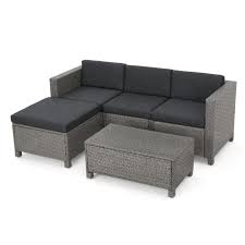 wicker outdoor sofa set with ottoman