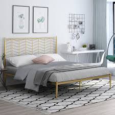 simple tapered design metal bed