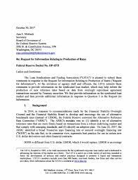 Letter to replace secretary : Comment Letter On Request For Information Pertaining To Production Of Rates Lsta