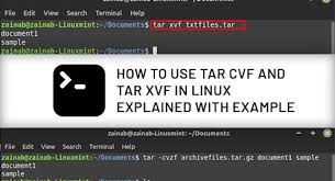 how to use tar cvf and tar xvf in linux