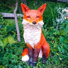 Fox Garden Statue Realistic Animal