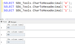 Sdu Tools Character To Hexadecimal In T Sql The Bit Bucket