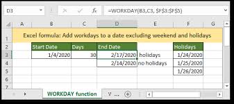 excel formula add business days to date