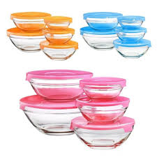 Assorted Size Glass Bowls With Lids