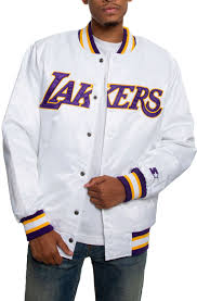 Starter Los Angeles Lakers Jacket White Purple Yellow In