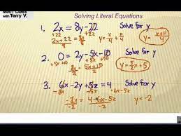 Solve Literal Equations Self Quiz