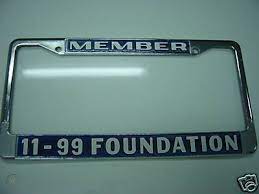 99 1199 foundation license plate frame