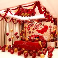 It will be different from just decorating the bed. Wedding Decorations Marriage Room Decorate Plan Suit Man Creative Bedroom Romantic Woman Chinese Style Wedding Bridal Chamber Decoration Balloon Shopee Malaysia