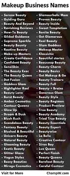 550 makeup business names ideas