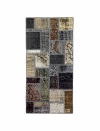 grey patchwork carpet 150 x 80 cm