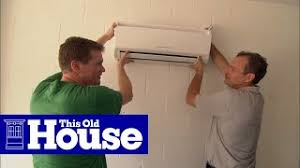 How to cut a hole in the wall for air conditioner. How To Install A Ductless Mini Split Air Conditioner This Old House Youtube