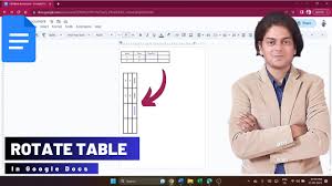 how to rotate a table in google docs