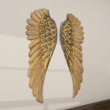 Gold Carved Angel Wings Bird Wall Decor