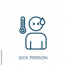 sick person icon thin linear sick