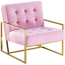 Artechworks velvet modern tub barrel arm chair upholstered tufted with gold metal legs accent club chair with ottoman footrest for living reading room bedroom, green 4.6 out of 5 stars 199 $299.99 $ 299. Best Master Furniture Beethoven 31 5 Velvet Accent Chair In Pink Gold Plated Bn4006pg