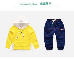 Letter Prints Hooded Boys Clothes Long Sleeve Sweatshirt Pants 2pcs Children Clothing Set Spring Autumn Casual Kids Outfits