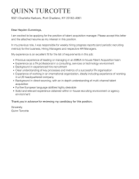 talent acquisition manager cover letter