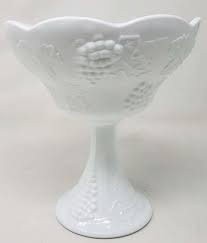 Vintage White Milk Glass Pedestal Bowl