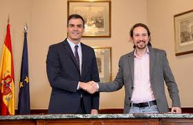 Sánchez e Iglesias firman un acuerdo para la formación de un gobierno  inédito de coalición