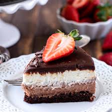 triple chocolate mousse cake without