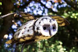 Flying Barn Owl Garden Sculptures