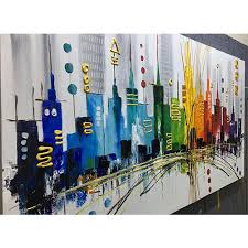 Painting Canvas Art Big City Paintings
