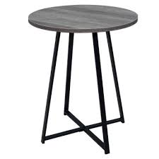 Industrial Style Tall Round Side Table