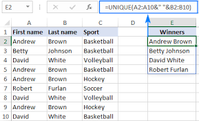 excel unique function fastest way to