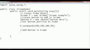 simple java swing jframe demo program