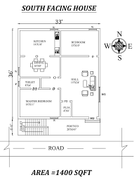 South Facing House 2bhk House Plan