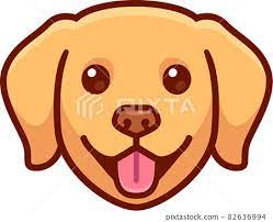 cute cartoon golden retriever dog face