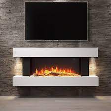 White Wall Mounted Electric Fireplace