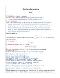 Complete table of integrals in a single sheet. Pdf Romberg Integration Cbu