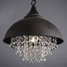 Details About Retro Industrial Vintage Pendant Lamp Ceiling Light Crystal Rust Metal Fixture