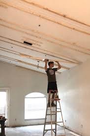 vaulted ceiling beams with laminate