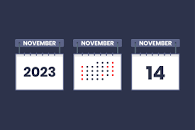2023 calendar design November 14 icon. 14th November ...