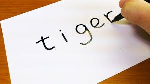 Email a photo of your art: Very Easy How To Turn Words Tiger Into A Cartoon Doodle Art On Paper Youtube