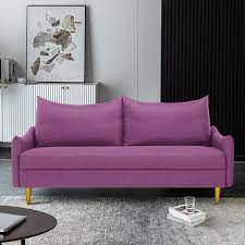 Purple Polyester Loveseat Sofa