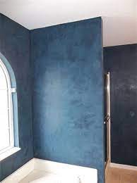 Dark Blue Walls Venetian Plaster Walls
