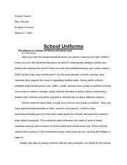 advanes to wearing uniforms