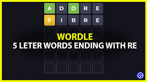 5 letter words ending with re wordle