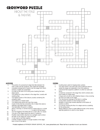 the stage and theatre crossword puzzle