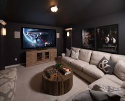 black walls and a wall mounted tv ideas