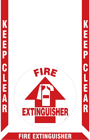keep clear fire extinguisher floor
