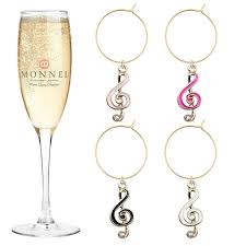 treble clef notes wine charms