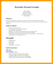 Bartender Resume Description Job Sample Socialum Co