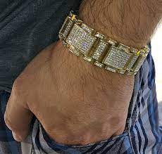 14k gold plated hip hop bracelet