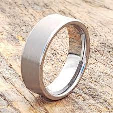Athens Flat Florentine Brushed Tungsten Wedding Bands - Forever Metals