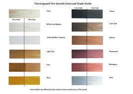 Fire Varnish Woodstain Colour Chart Thermoguard Uk